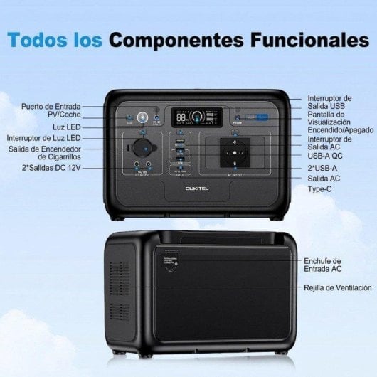 Energie-Station Oukitel P800 512Wh 9 Anschlüsse AC/DC/USB LiFePO4 Batterie LCD-Display Schnellladung