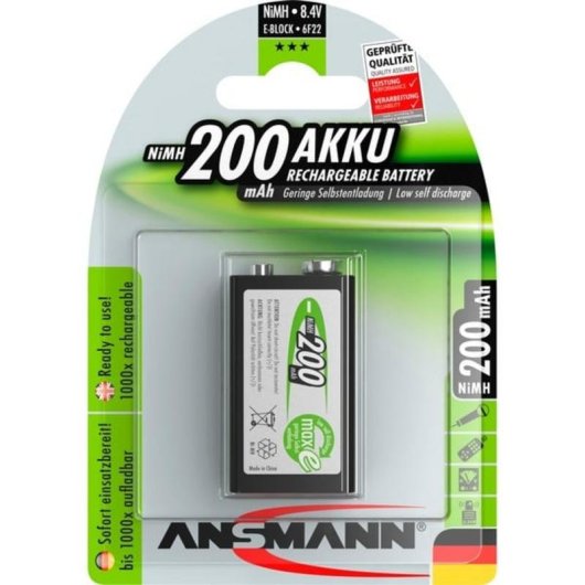 Wiederaufladbare Ansmann maxE Batterie 200mAh E-Block 8.4V