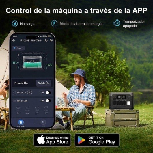 Estación de energía Oukitel P1000E Plus 1024Wh 11 puertos LiFePO4 carga rápida APP