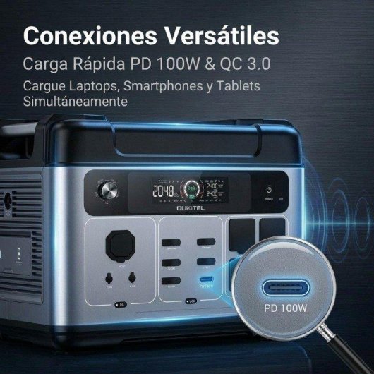 Station d’énergie Oukitel P2001 Plus 2048Wh 4 ports AC et USB LiFePO4 UPS