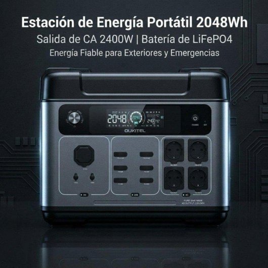 Station d’énergie Oukitel P2001 Plus 2048Wh 4 ports AC et USB LiFePO4 UPS