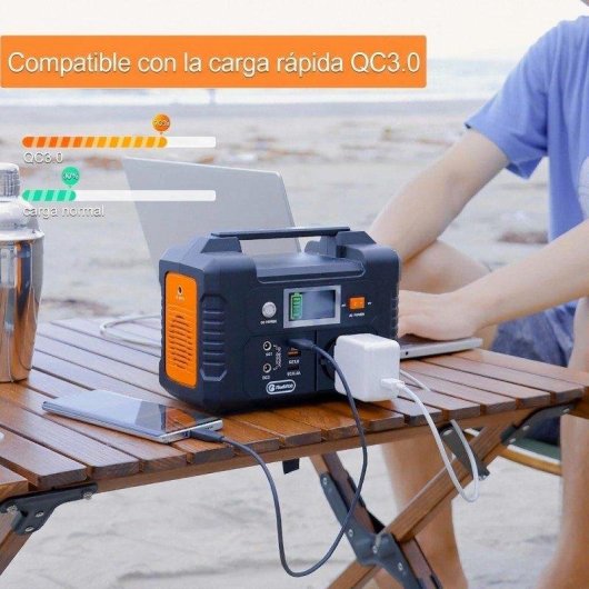 Estación de energía Welltin E200 151Wh 2 AC, 2 USB QC3.0, Li-ion Cargador solar