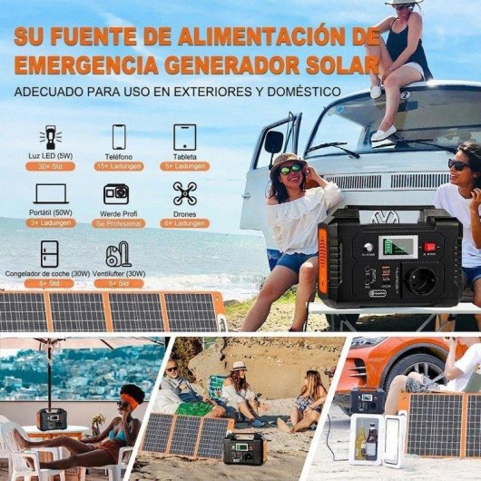 Estación de energía Welltin E200 151Wh 2 AC, 2 USB QC3.0, Li-ion Cargador solar