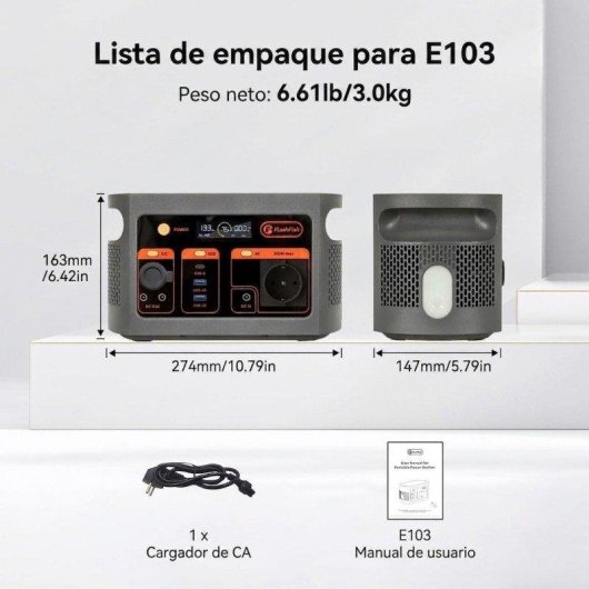 Energie-Station Welltin E103 179,2Wh 8 Anschlüsse AC, USB, DC LiFePO4 Batterie Solarpanel 100W