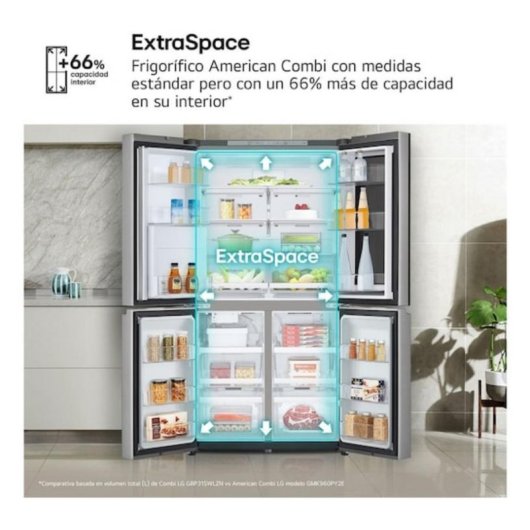 Frigorífico Americano LG GMK960PY2E Total No Frost 179cm 646L E Inox WiFi