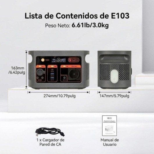 Stazione di energia Welltin E103 179,2Wh 8 porte AC, USB, DC Batteria LiFePO4 Ricarica rapida solare