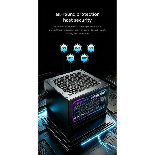 Fuente de Alimentación ProGaming PG750W 750W Certificação 80 Plus Silver Silenciosa
