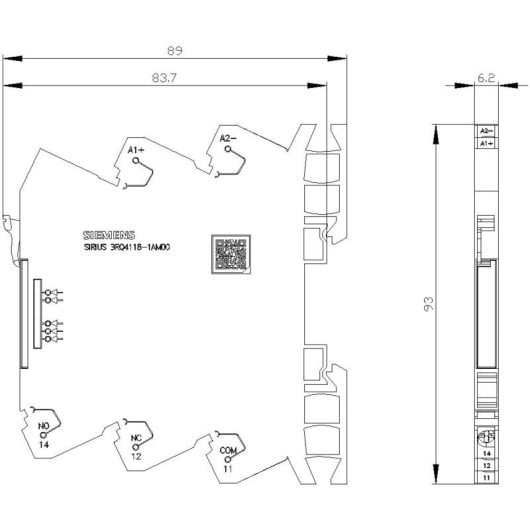 Koppelrelais Siemens 3RQ4118-1AM00 6A DC24V IP20