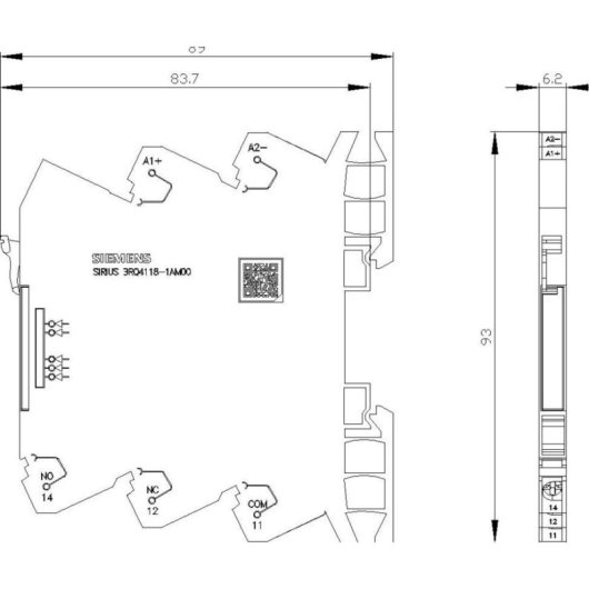 Koppelrelais Siemens 3RQ4118-1AM00 6A DC24V IP20