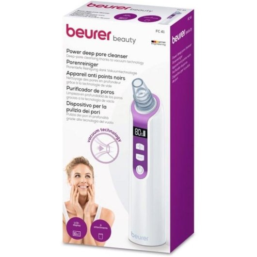 Limpiaporos Beurer FC 41 con batería integrada tecnología de vacío