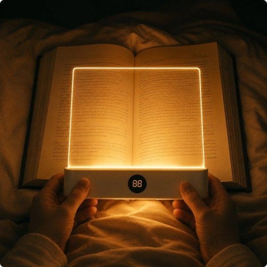 Lâmpada de Leitura LED Recarregável Karawan LS109, Painel Acrílico e Luz Quente