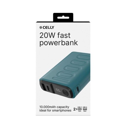 Powerbank Celly PBUP10000BL 10000 mAh 20W USB-C Blau
