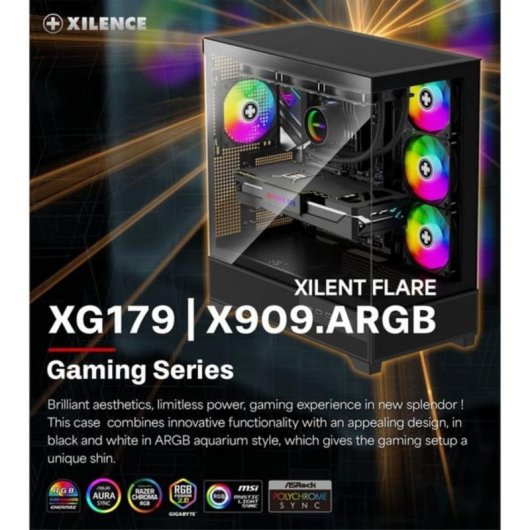 Case PC Xilence Flare X909 ATX Mid Tower con Vetro Laterale e ARGB