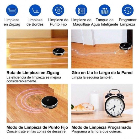 Aspirapolvere Robot Rolipo C30B 6000Pa 350ml HEPA WIFI 100 min