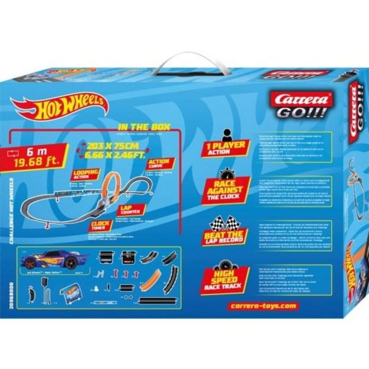 Pista de Corridas Carrera GO!!! Challenge Hot Wheels 1:43 6 metros