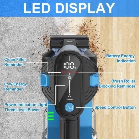 Aspirapolvere senza Fili Rolipo TASVAC S8 250W 30 min Spazzola Morbida Blu