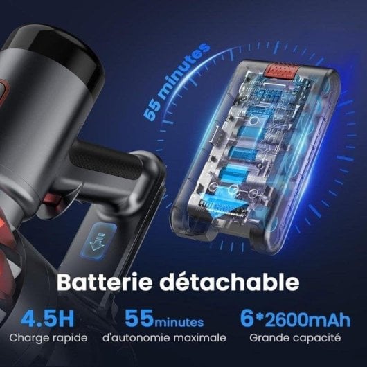 Aspirateur sans Fil Rolipo S3P Rouge Gris 2,5 kg Ultra-léger Puissant