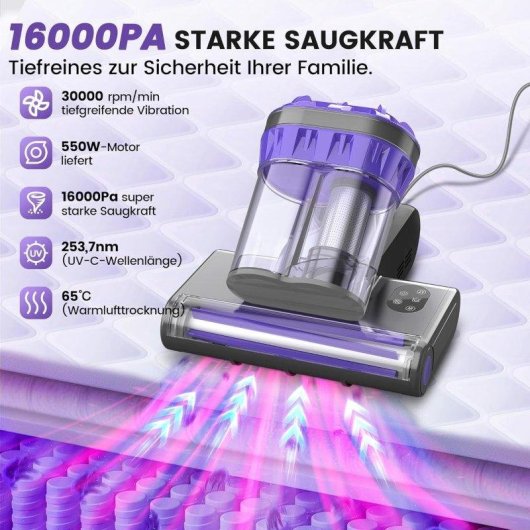 Aspiradora de Tapicerías Rolipo M1 Luz UV Calor 50°C Antiácaros