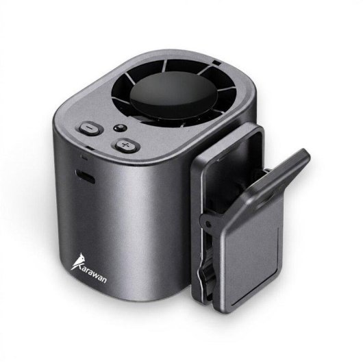 Mini Ventoinha Portátil Karawan T-510 5W Velocidade Ajustável Clip Ecrã Digital Preto