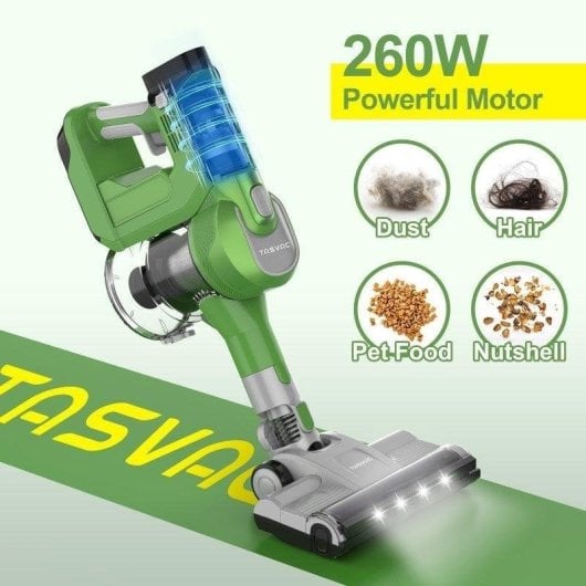 Akku Staubsauger Rolipo TASVAC S8 110 cm Weicher Bürstenwalze LED Grün