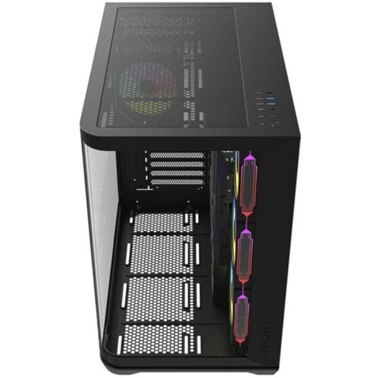 Boîtier PC Krux Tano Tour Mid avec panneau panoramique et 4 ventilateurs ARGB