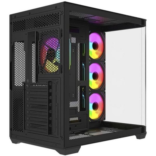 Boîtier PC Krux Tano Tour Mid avec panneau panoramique et 4 ventilateurs ARGB
