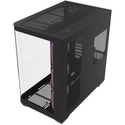 Boîtier PC Krux Tano Tour Mid avec panneau panoramique et 4 ventilateurs ARGB
