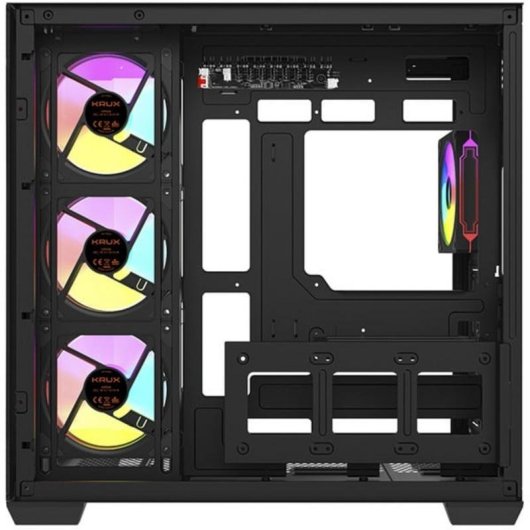 Boîtier PC Krux Tano Tour Mid avec panneau panoramique et 4 ventilateurs ARGB