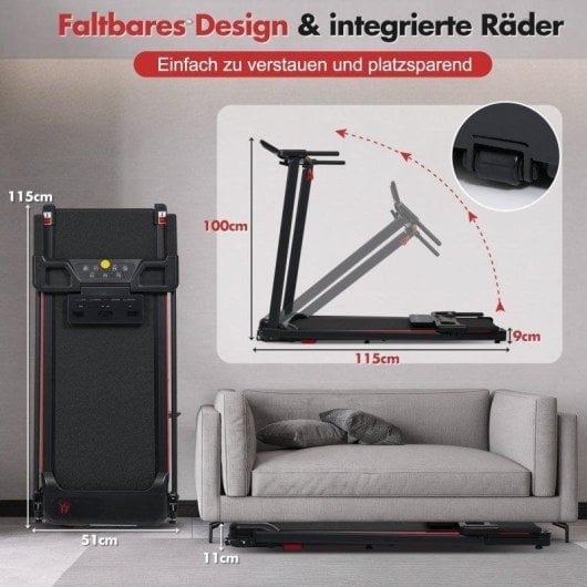 Tapis roulant pliable Rolipo N884P 12 km/h 120 kg 8% 3,0 HP