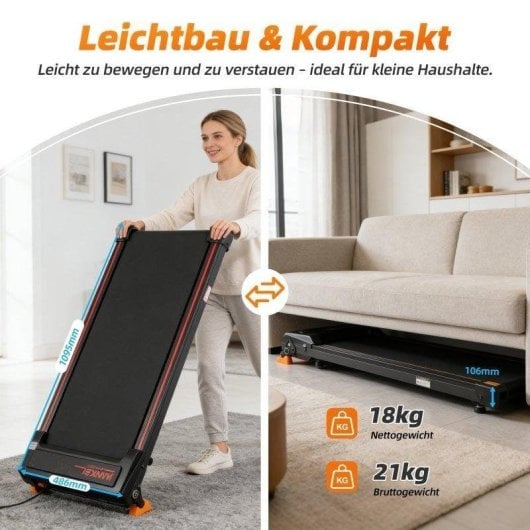 Tapis de course électrique Rolipo T5198 1-6 km/h APP et inclinaison
