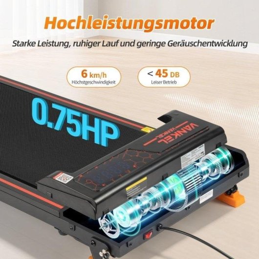 Tapis de course électrique Rolipo T5198 1-6 km/h APP et inclinaison
