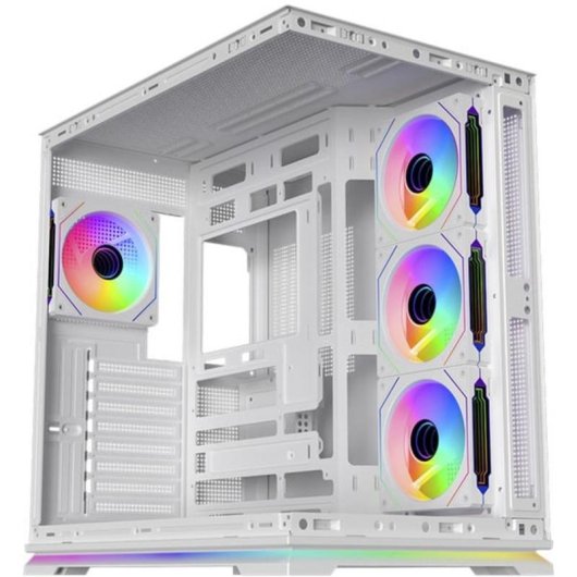 Caja PC Krux Atron Torre Midi Blanca ATX Panel Vidrio Templado ARGB