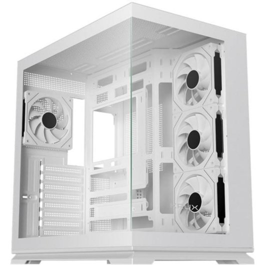 Caja PC Krux Atron Torre Midi Blanca ATX Panel Vidrio Templado ARGB