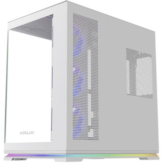 Caja PC Krux Atron Torre Midi Blanca ATX Panel Vidrio Templado ARGB
