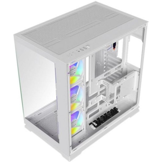 Caja PC Krux Atron Torre Midi Blanca ATX Panel Vidrio Templado ARGB