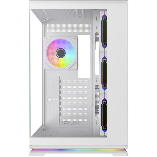 Caja PC Krux Atron Torre Midi Blanca ATX Panel Vidrio Templado ARGB