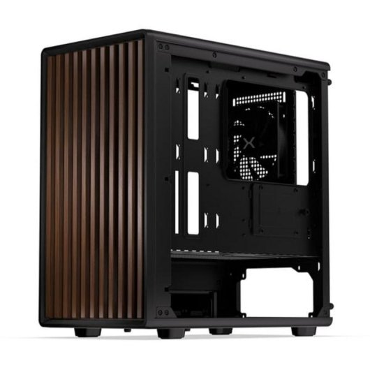 Boîtier PC Krux Helio microATX Noir/Bois Verre Trempé