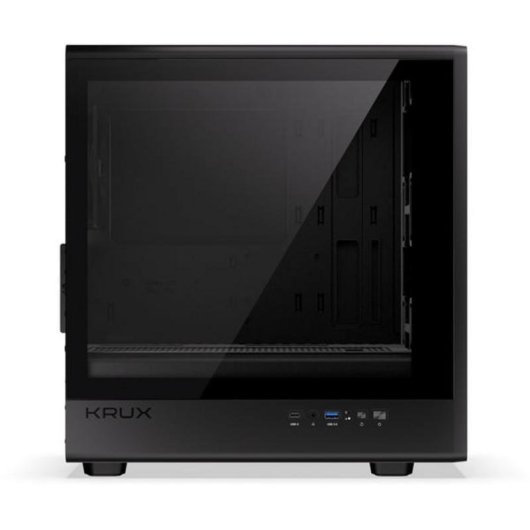 Boîtier PC Krux Helio microATX Noir/Bois Verre Trempé