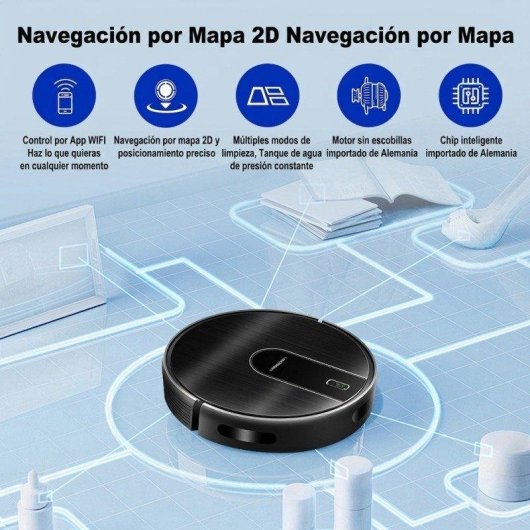Aspirapolvere senza Fili Liectroux N7S 4000Pa 600ml 4400mAh 120 min WiFi APP