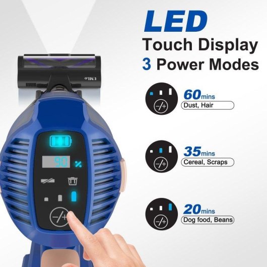 Aspiradora sin Cable Rolipo Rolipo 300W 4000mAh 2 en 1 Filtro HEPA Azul