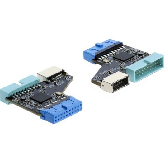 Adaptador DeLOCK USB 3.0 Interno 20 Pines a 2x USB 3.0 y Type-E Key A