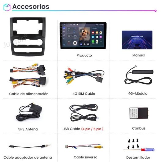 Autorradio Junsun Android 15.0 6+128GB 10" Táctil CarPlay GPS para Mercedes-Benz Sprinter VW Crafter