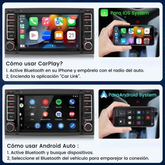 Autoradio Junsun Android 15 7" CarPlay GPS DAB+ Bluetooth VW Touareg 7L 2002-2010