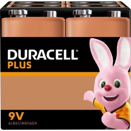 Batterie Duracell Plus Power 9V Alcaline - Pack de 4