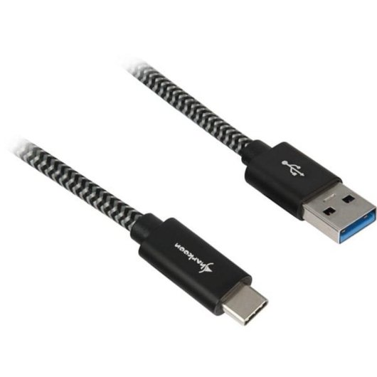 USB-A auf USB-C 3.2 Gen 2 Kabel Sharkoon 1 m - Geflochten