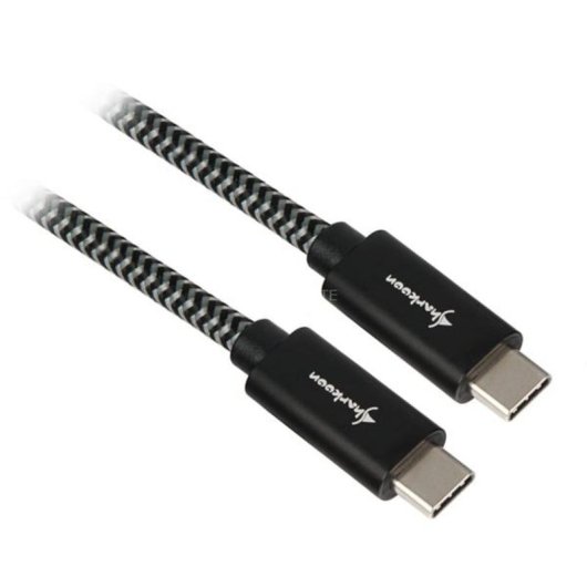 Sharkoon USB-C Kabel USB 3.1 1 m geflochten Schwarz/Grau