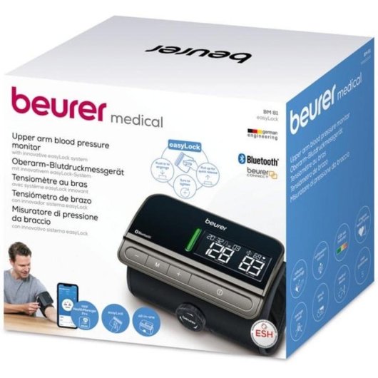 Esfigomanómetro Beurer BM81 easyLock de brazo con Bluetooth y aplicación