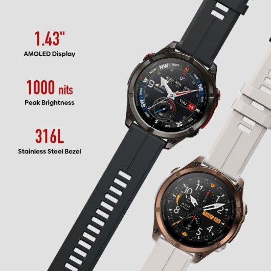 Zeblaze Stratos 4 Pro Bluetooth GPS 1,43" Negro Correa Única IP69K SpO2 Pulsómetro