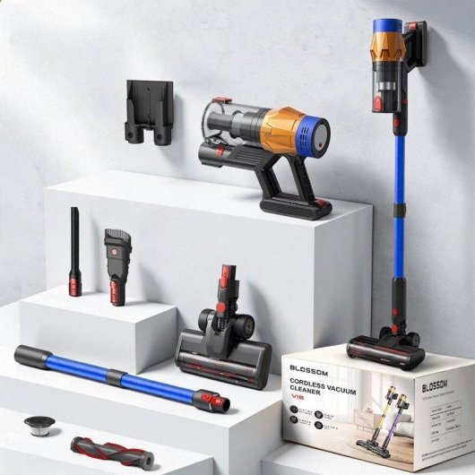 Aspirapolvere senza fili Blossom V18 550W 1,5L 60 min 3 livelli Blu HEPA