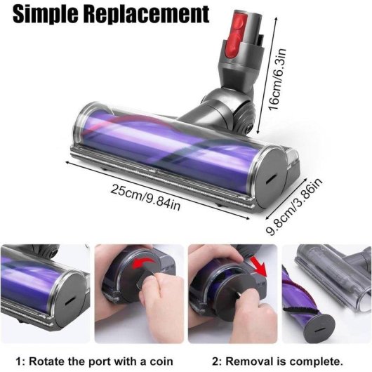 Spazzola Aspirapolvere Blossom Compatibile Dyson V8/V10/V11/V15/G5 - Accessorio - Blu